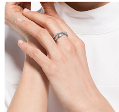 Swar*vski - Twist White Crystal Rhodium Plated Ring 5563911