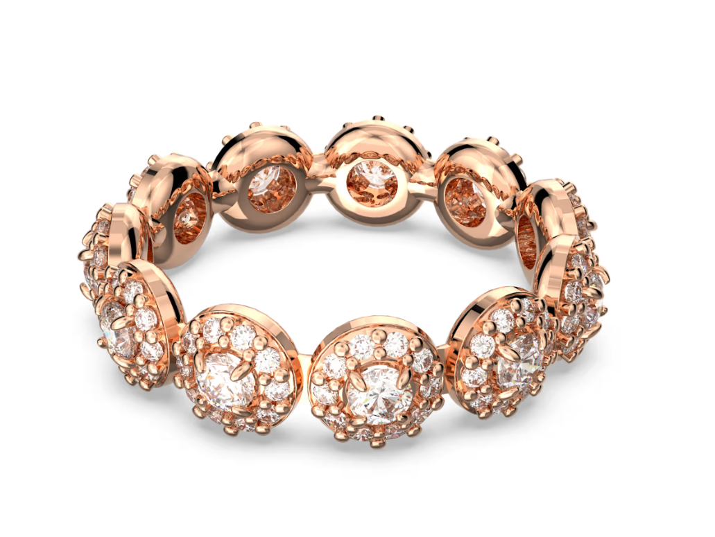 Swar*vski - Una Angelic ring Round cut, White, Rose gold-tone plated - 5642615