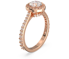 Swar*vski - Una Angelic cocktail ring Round cut, Pavé, Rose-Gold - 5642640 / 5639404 / 5642641
