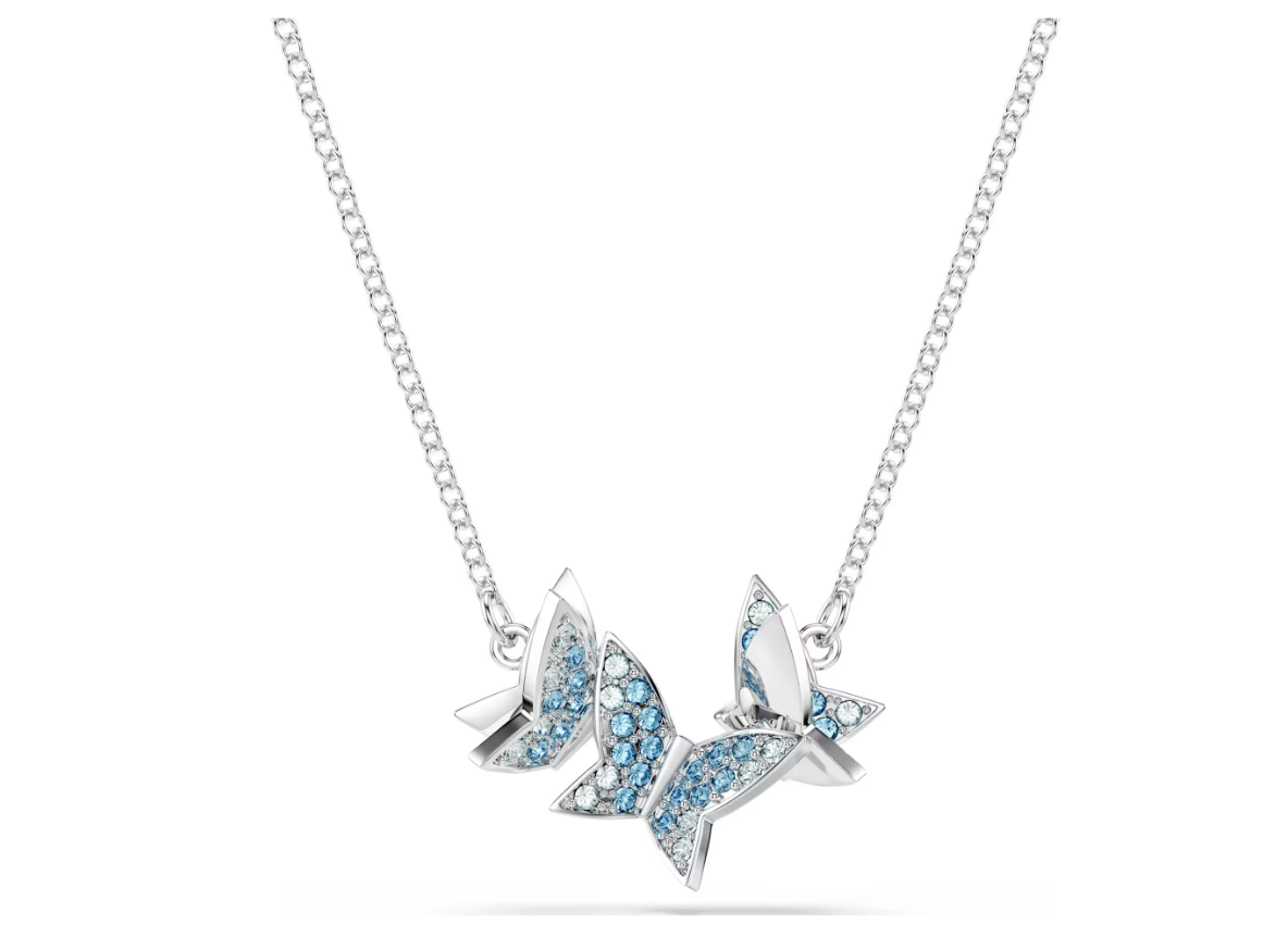 Swar*vski - Idyllia Lilia necklace Butterfly, Blue, Rhodium plated - 5662181