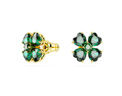 Swar*vski - Idyllia stud earrings Clover, Green, Gold-tone plated - 5666236