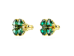 Swar*vski - Idyllia stud earrings Clover, Green, Gold-tone plated - 5666236