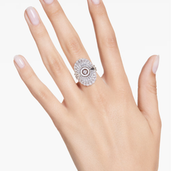 Swar*vski - Idyllia ring Set (3), Mixed cuts, Shell, White, Rhodium plated - 5680289