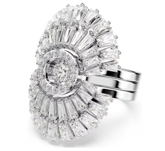 Swar*vski - Idyllia ring Set (3), Mixed cuts, Shell, White, Rhodium plated - 5680289