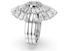 Swar*vski - Idyllia ring Set (3), Mixed cuts, Shell, White, Rhodium plated - 5680289