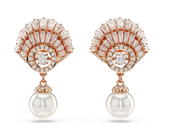Swar*vski - Idyllia drop earrings Crystal pearl, Shell, White, Rose gold-tone plated - 5689196