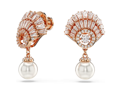 Swar*vski - Idyllia drop earrings Crystal pearl, Shell, White, Rose gold-tone plated - 5689196