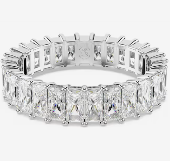 Swar*vski - Cristallo ring Baguette cut, White, Silver-tone finish - 5693407