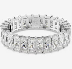 Swar*vski - Cristallo ring Baguette cut, White, Silver-tone finish - 5693407