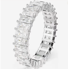 Swar*vski - Cristallo ring Baguette cut, White, Silver-tone finish - 5693407