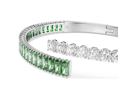 Swar*vski - Matrix bangle Mixed cuts, Green, Rhodium plated - 5722460