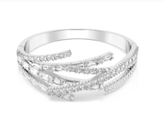 Swar*vski - Matrix bangle Mixed cuts, White, Rhodium plated - 5726292