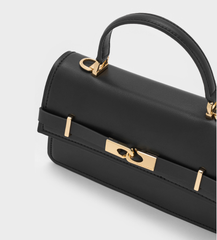 Charles & Ke*th - Arlet Belted Top Handle Bag - Black