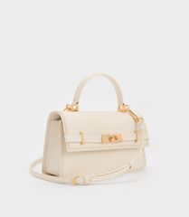 Charles & Ke*th - Arlet Belted Top Handle Bag - Cream
