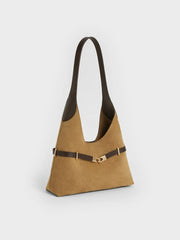 Charles & Ke*th - Arlet Metallic-Accent Belted Hobo Bag - Sahara Sand
