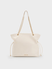 Charles & Ke*th - Arya Braided-Strap Double-Handle Tote Bag - Cream