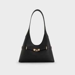 Charles & Ke*th - Arlet Metallic-Accent Belted Hobo Bag - Black