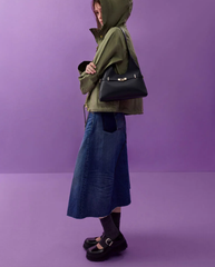 Charles & Ke*th - Arlet Metallic-Accent Belted Hobo Bag - Black