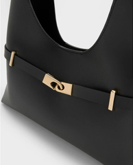 Charles & Ke*th - Arlet Metallic-Accent Belted Hobo Bag - Black