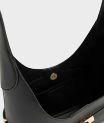 Charles & Ke*th - Arlet Metallic-Accent Belted Hobo Bag - Black