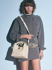 Charles & Ke*th - Chance Turn-Lock Bucket Bag - Cream