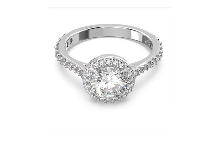 Swar*vski - Constella Cocktail Ring White Rhodium Plated Size - 5642624