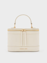 Charles & Ke*th - Enola Top Handle Vanity Bag - Cream