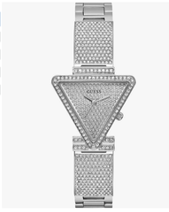 GU*SS - Silver-Tone Crystal Triangle Analog Watch - GW0644L1