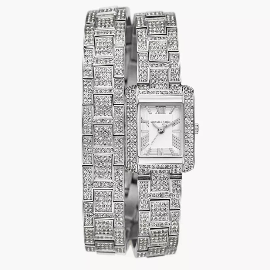 Michael K*rs - Emery Pave Double Wrap Crystals Dial Watch - MK4836