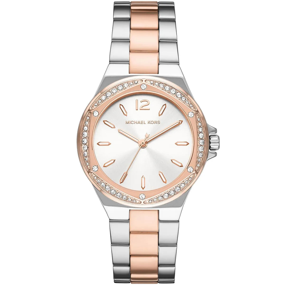 Michael K*rs - Lenn*x Quartz Crystal White Dial Two-tone Ladies Watch - MK6989