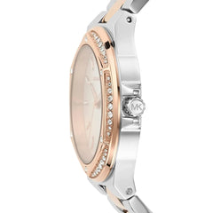 Michael K*rs - Lenn*x Quartz Crystal White Dial Two-tone Ladies Watch - MK6989