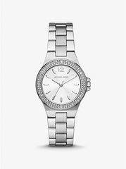 Michael K*rs - Mini Lenn*x Pavé Silver-Tone Watch - MK7280
