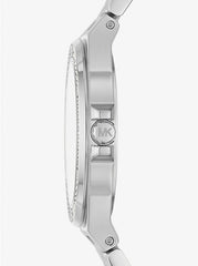 Michael K*rs - Mini Lenn*x Pavé Silver-Tone Watch - MK7280
