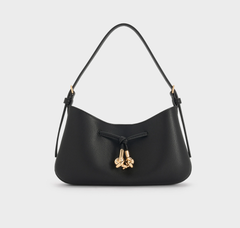 Charles & Ke*th - Mila Recycled Suede Shoulder Bag - Black