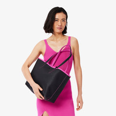 Lacost* - Anna Reversible Tote with Pouch - Black Malva (AD-Sep)