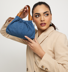 Charles & Ke*th - ALLY Denim Ruched Shoulder Bag