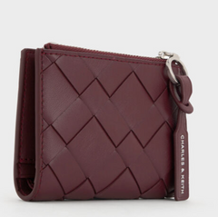 Charles & Ke*th - Ivette Woven Top-Zip Small Wallet - Red