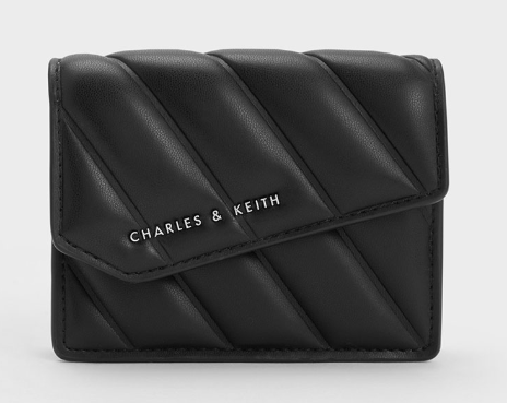 Charles & Ke*th - Asymmetric Flap Panelled Wallet In Black