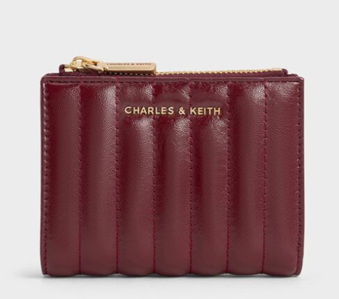 Charles & Ke*th - Donna Panelled Top-Zip Wallet - Burgundy