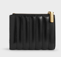Charles & Ke*th - Donna Panelled Top-Zip Wallet - Black