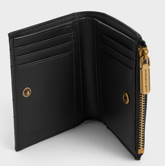 Charles & Ke*th - Donna Panelled Top-Zip Wallet - Black