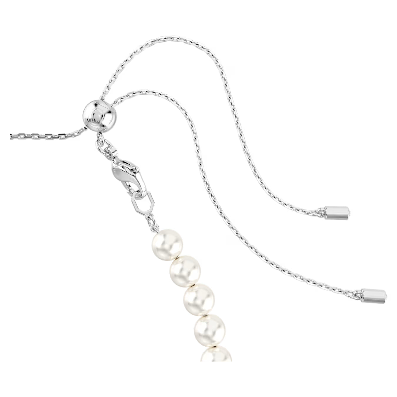 Swar*vski -Tennis choker-Mixed cuts, Crystal pearl, Heart, White, Rhodium plated (5720861)