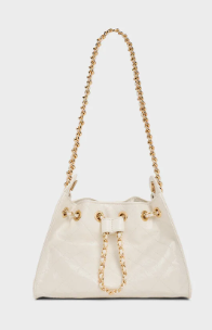 Charles & Ke*th -Duo Quilted Drawstring Bucket Bag - Cream