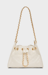 Charles & Ke*th -Duo Quilted Drawstring Bucket Bag - Cream