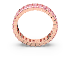 Swar*vski - Matrix ring Baguette cut, Pink, Rose gold-tone plated - 5647589