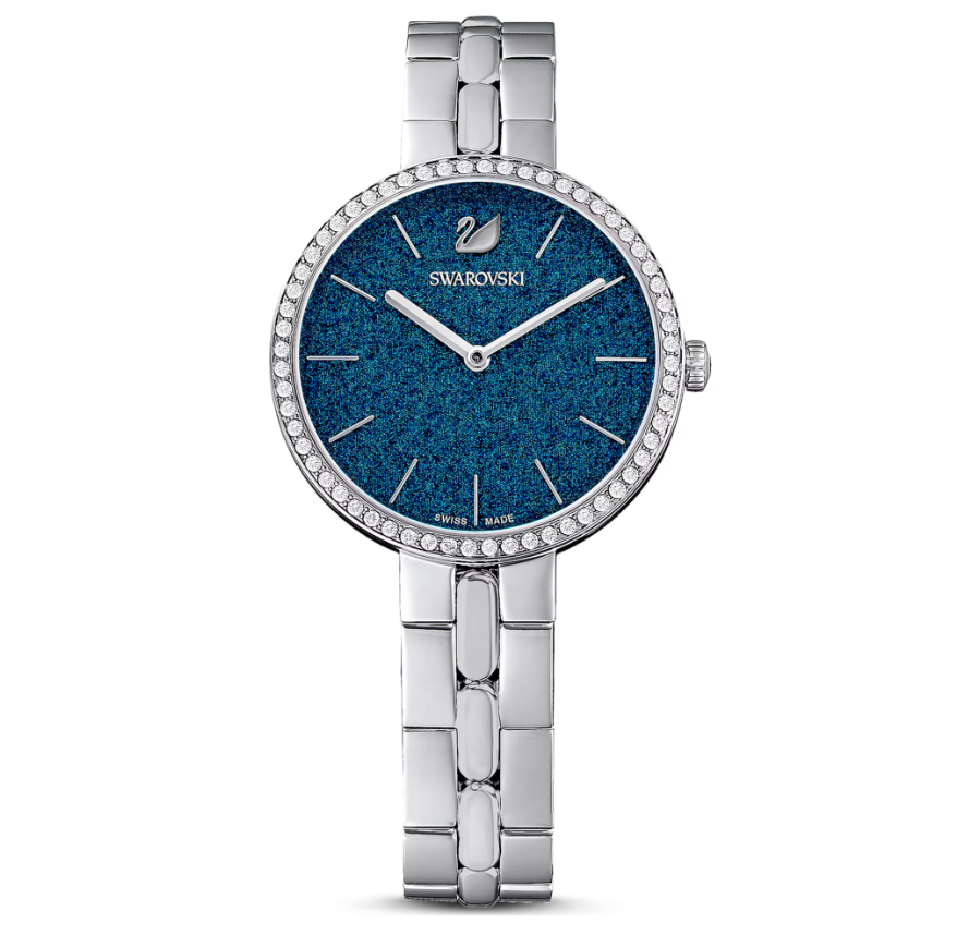 Swar*vski - Cosmopolitan watch Swiss Made, Metal bracelet, Blue, Stainless steel - 5517790