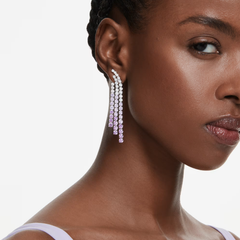 Swar*vski - Matrix clip earrings Colour gradient, Round cuts, Purple, Rhodium plated - 5705831