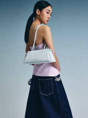 Charles & Ke*th - Hazel Bow Elongated Trapeze Shoulder Bag - Sea Salt Blue