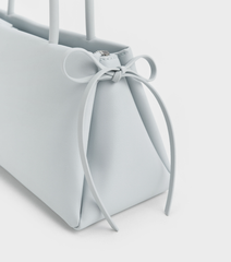 Charles & Ke*th - Hazel Bow Elongated Trapeze Shoulder Bag - Sea Salt Blue