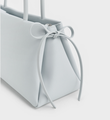 Charles & Ke*th - Hazel Bow Elongated Trapeze Shoulder Bag - Sea Salt Blue